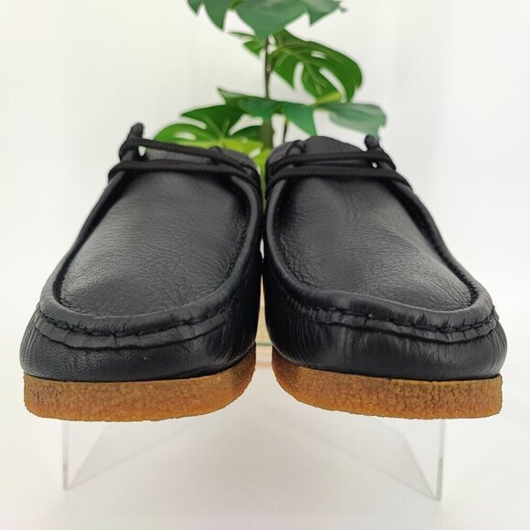 Clarks Men’s Shacre II Oxford-Schuh Black Leather Shoes Size 11 main image 8